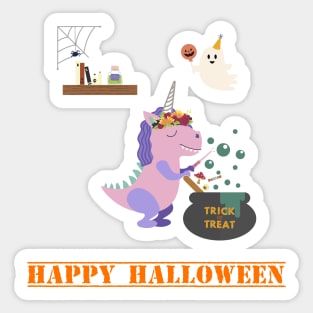 Dinocorn Witch Sticker